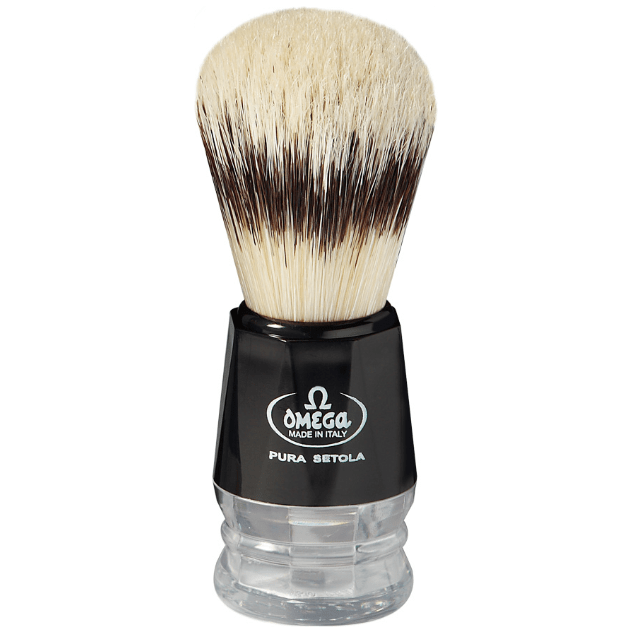 Omega Pig Bristles Shaving Brush Black Pure Brushes Natural Bristles #10219