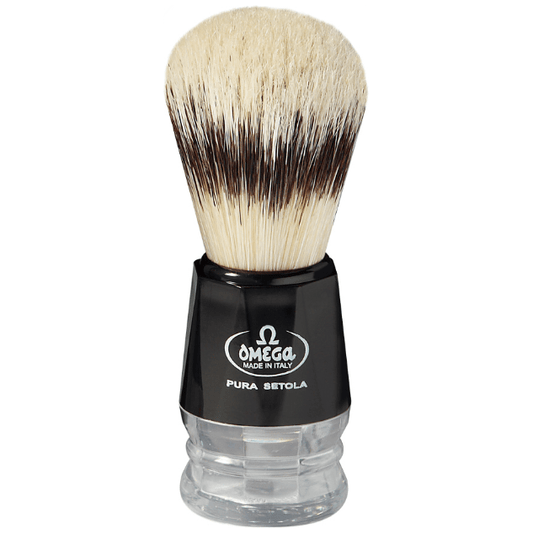 Omega Pig Bristles Shaving Brush Black Pure Brushes Natural Bristles #10219