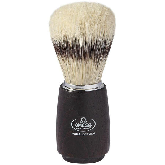 Omega Banded Boar Shaving Brush Dark Ash Wood #11712