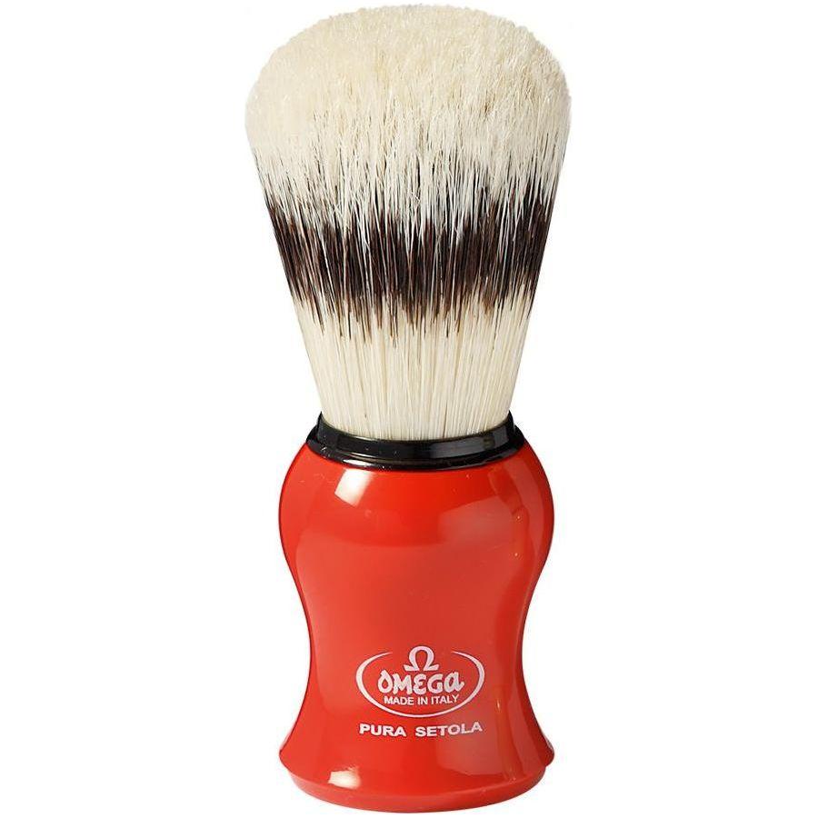 Omega Pure Bristle Shaving Brush With Stand (Assorted Colors) #80265