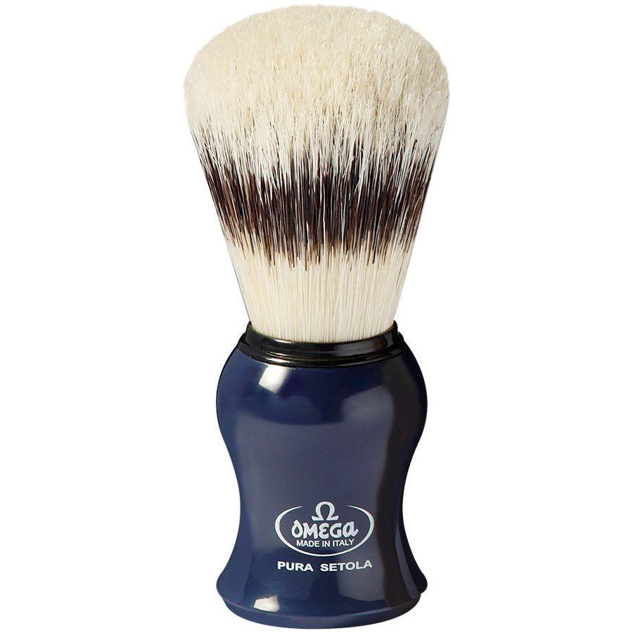 Omega Pure Bristle Shaving Brush With Stand (Assorted Colors) #80265