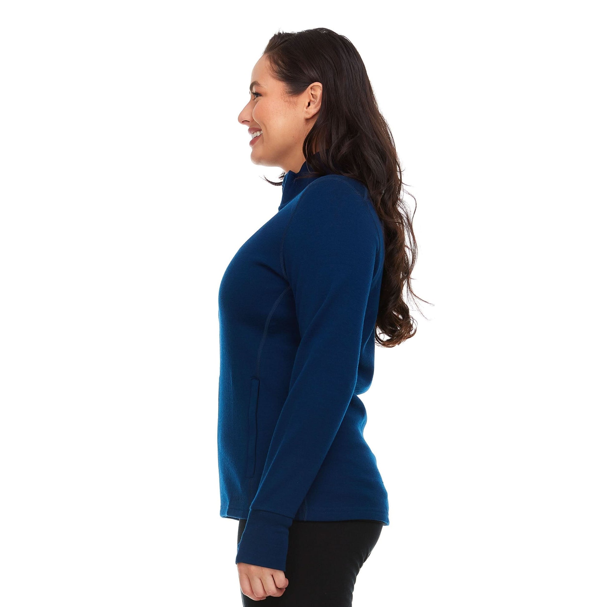 Women's Heavyweight Wool Full-Zip Sweater Top - 100% Merino Wool - Osadia Concept Store
