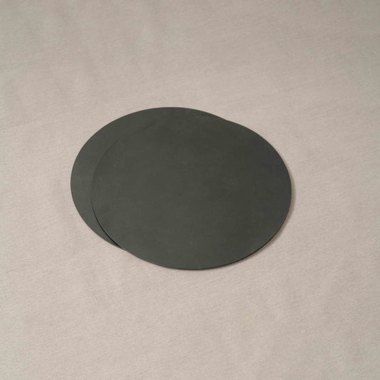 Round Placemat Pair in black leather