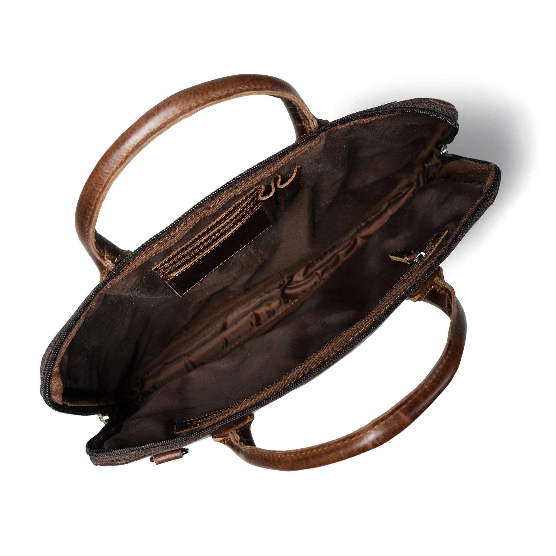 Modernist Leather Laptop Bag- Brown - Osadia Concept Store