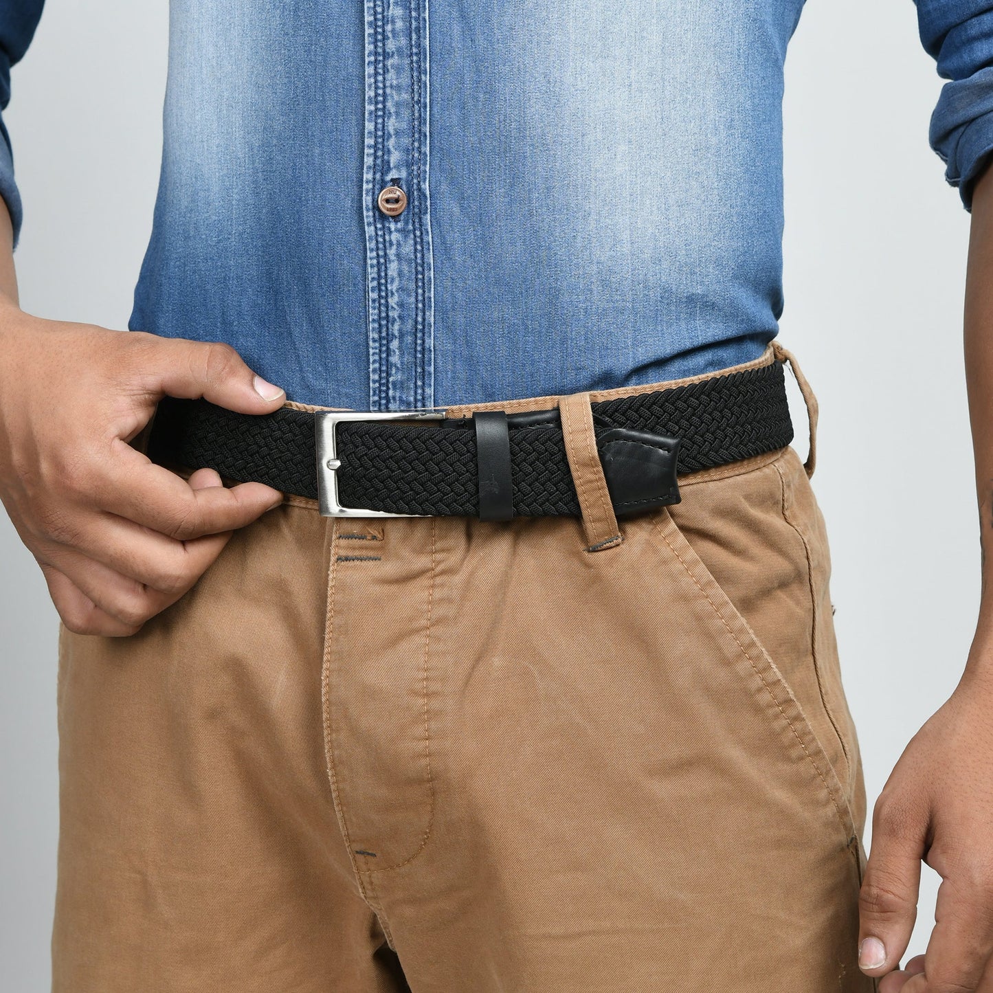 Braided Black Canvas Belt - Osadia Concept Store