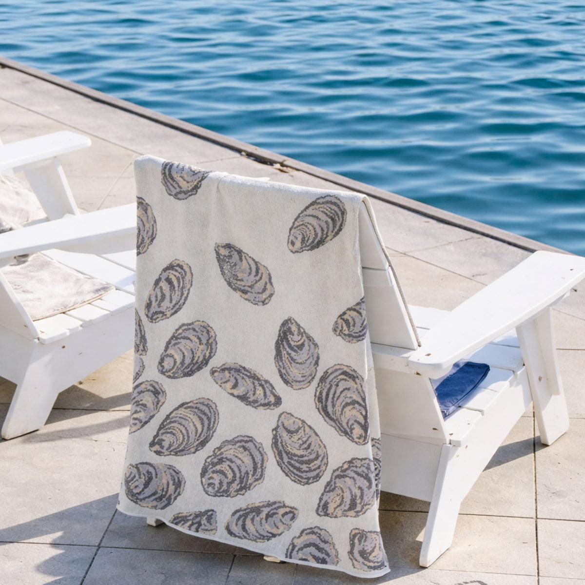 Oyster - Cotton Sustainable Knit Throw Blanket | Coastal