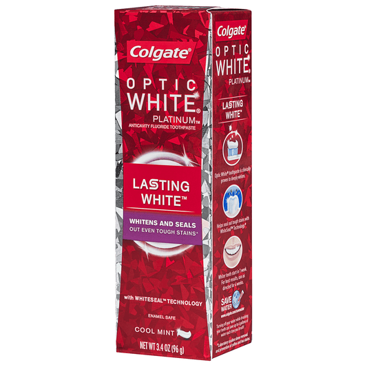 Colgate Optic White Platinum Whiten & Protect Toothpaste 3.3 Oz