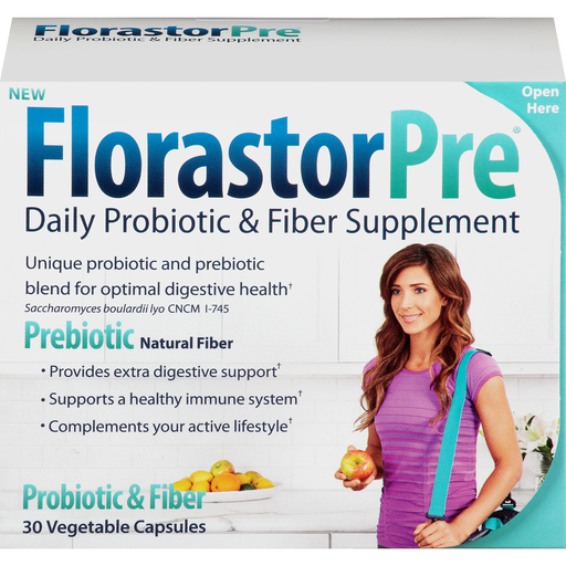 Florastor Pre Daily Probiotic & Fiber Supplement 30 Ct Box