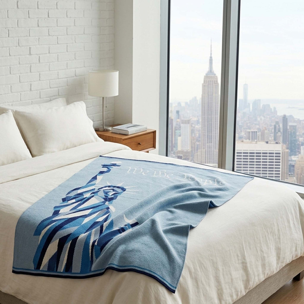 Statue of Liberty | We the People - Cotton Sustainable Knit Modern Throw Blanket