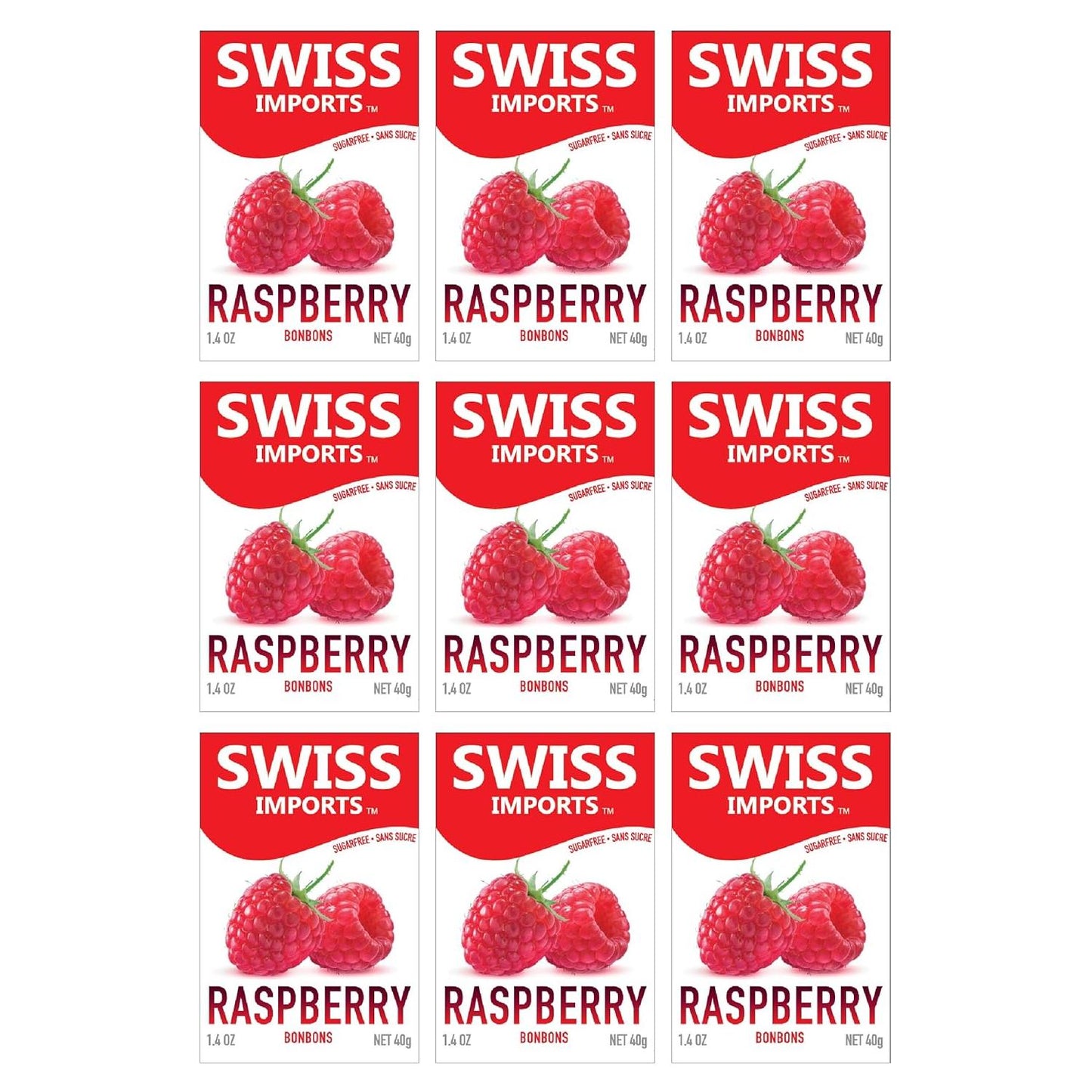 Swiss Imports Raspberry Sugarfree Candy Bonbons - 1.4oz