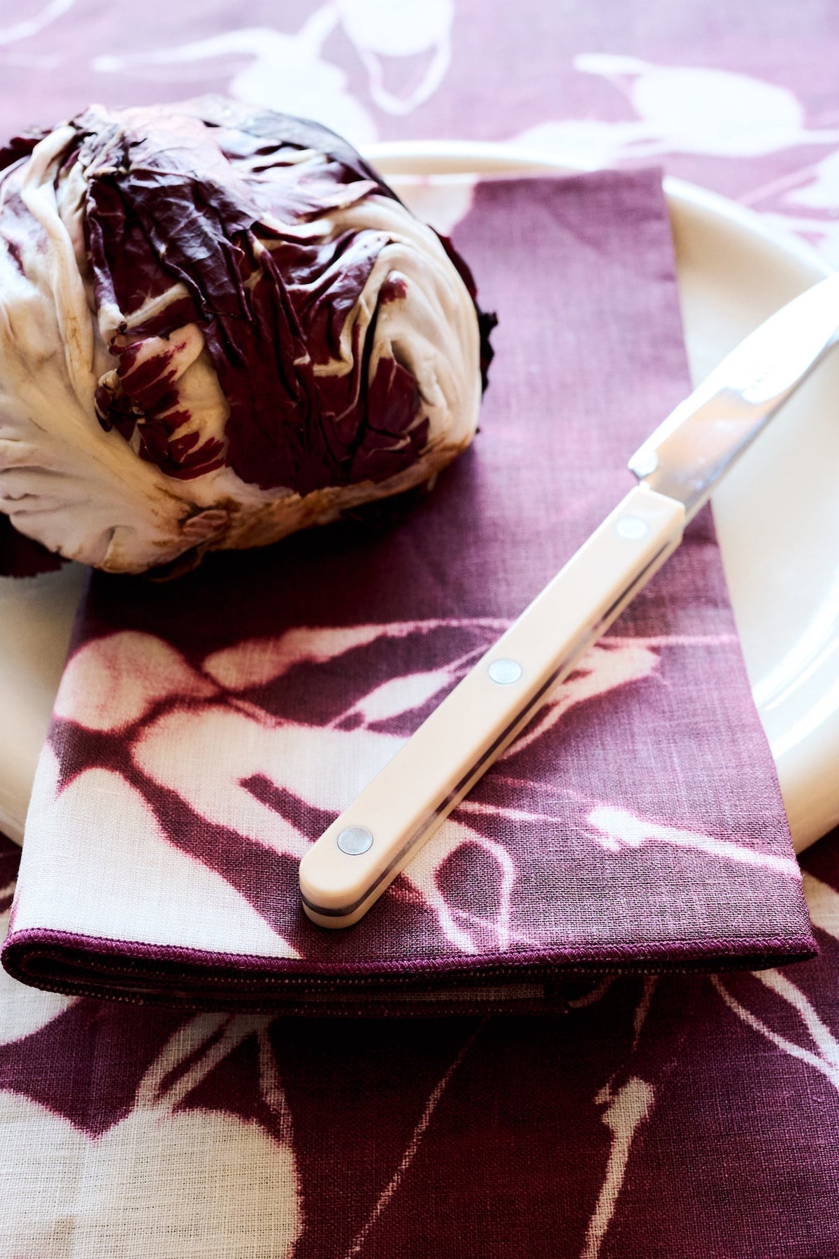 S/4 Porto Print in Aubergine Napkin