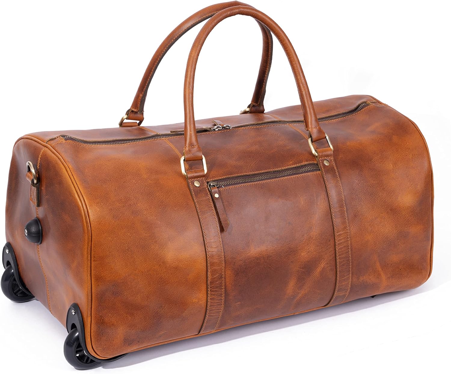 Tan Leather Trolley Bag 44L - Osadia Concept Store