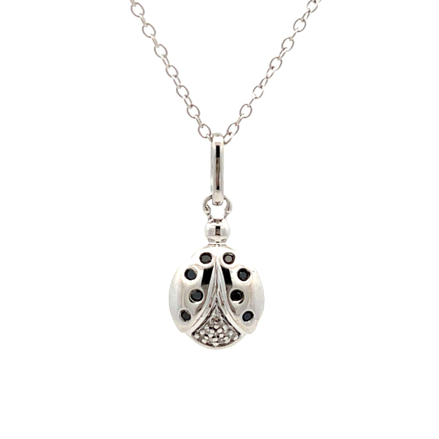 .08ct Black Diamond Animal Pendant Sterling Silver