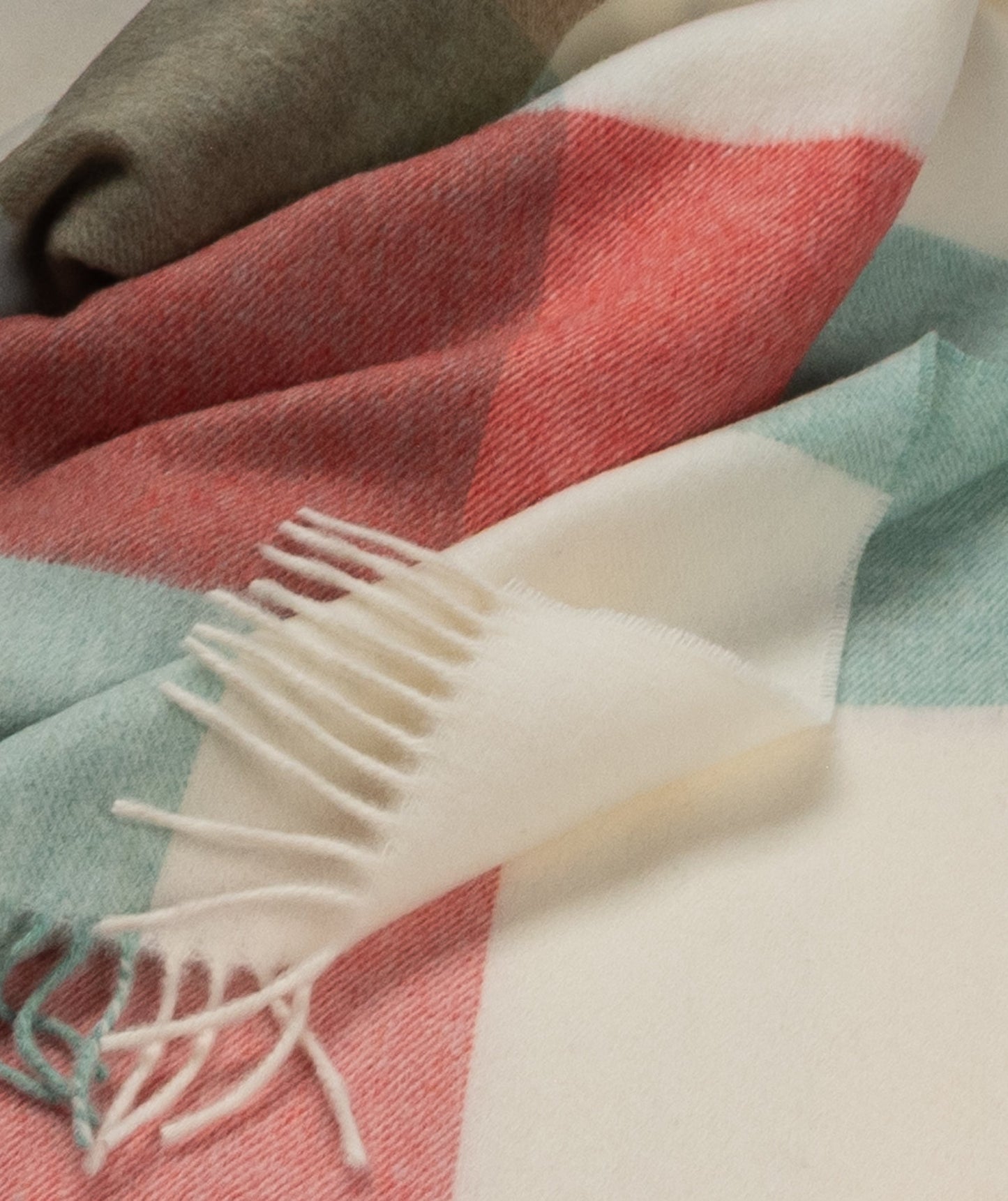 Southampton Home Merino Wool Throw – Block Melon | UK Made