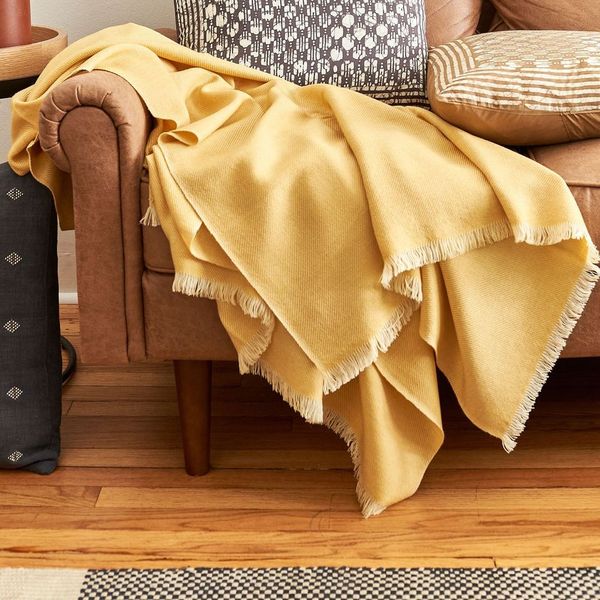 Dandelion Yellow Handloom Merino Throw - Osadia Concept Store