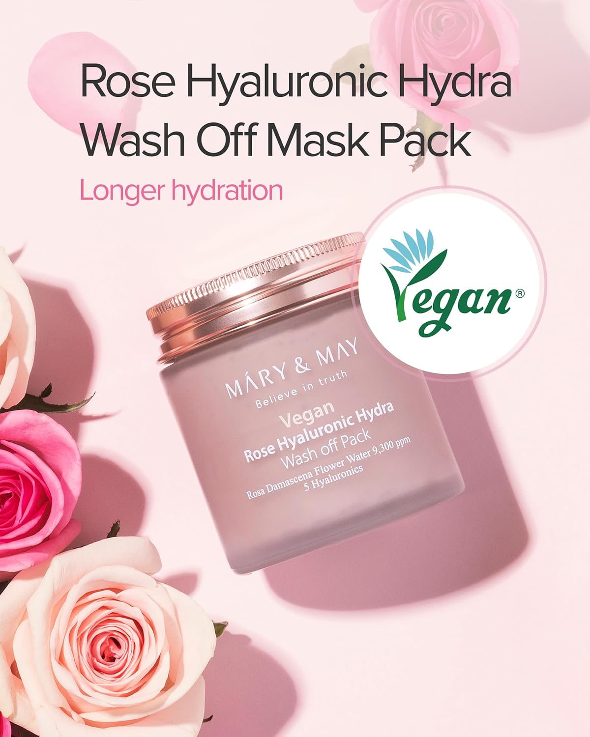 Mary & May Vegan Rose Hyaluronic Hydra Wash Off Pack - Osadia Concept Store