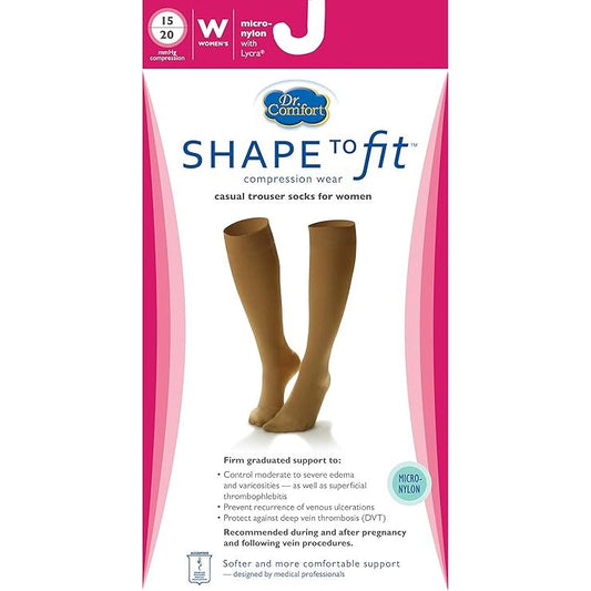 Dr. Comfort Women's Micro Nylon Graduated Compression Knee High 15-20 Mmhg Black