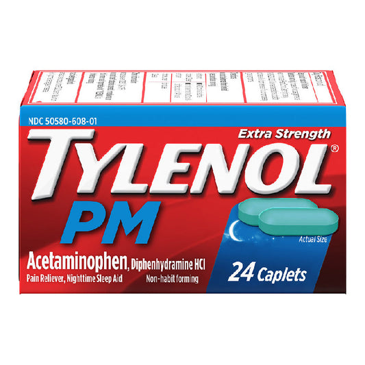 Tylenol PM Extra Strength Pain Reliever & Sleep Aid Caplets 500 Mg Acetaminophen