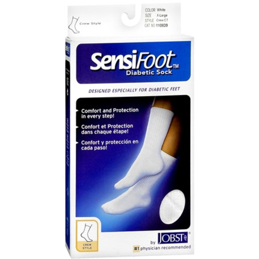 Jobst Sensifoot 8 - 15 Diabetic Crew Socks White Ex-large