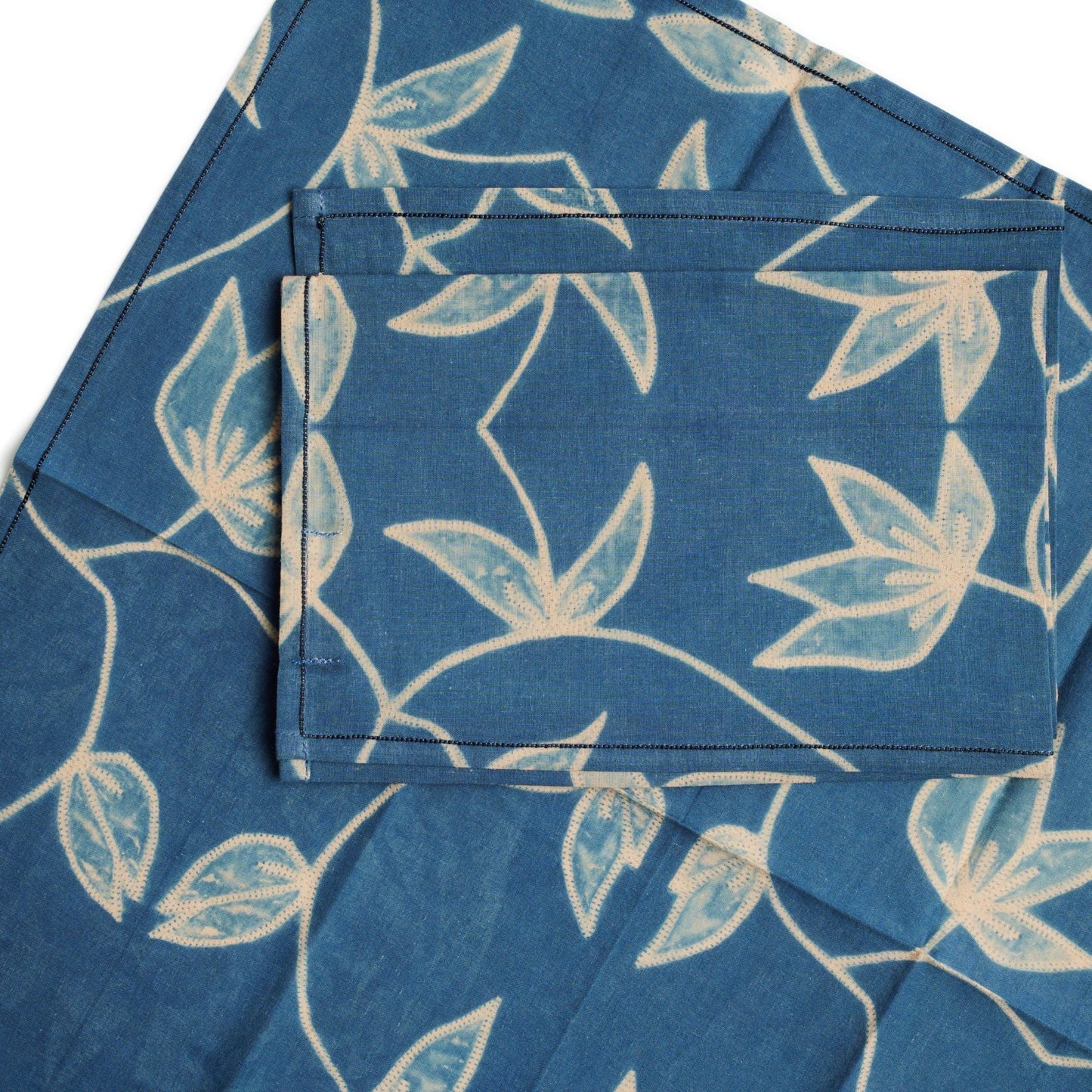 Folio Indigo Handcrafted Shibori Cotton Table Napkins ( set of 4 )