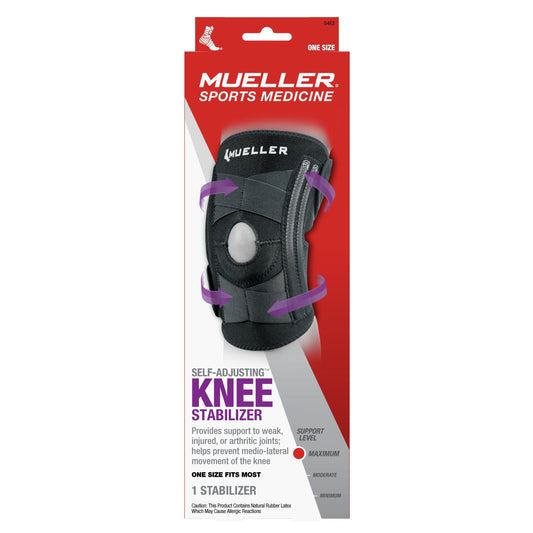 Mueller Self Adjusting Knee Stabilizer One Size Fits Most Black