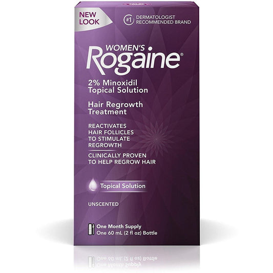 Rogaine Women's Hair Regrowth Treatment Topical Solution With 2% Minoxidil 1 Month Supply