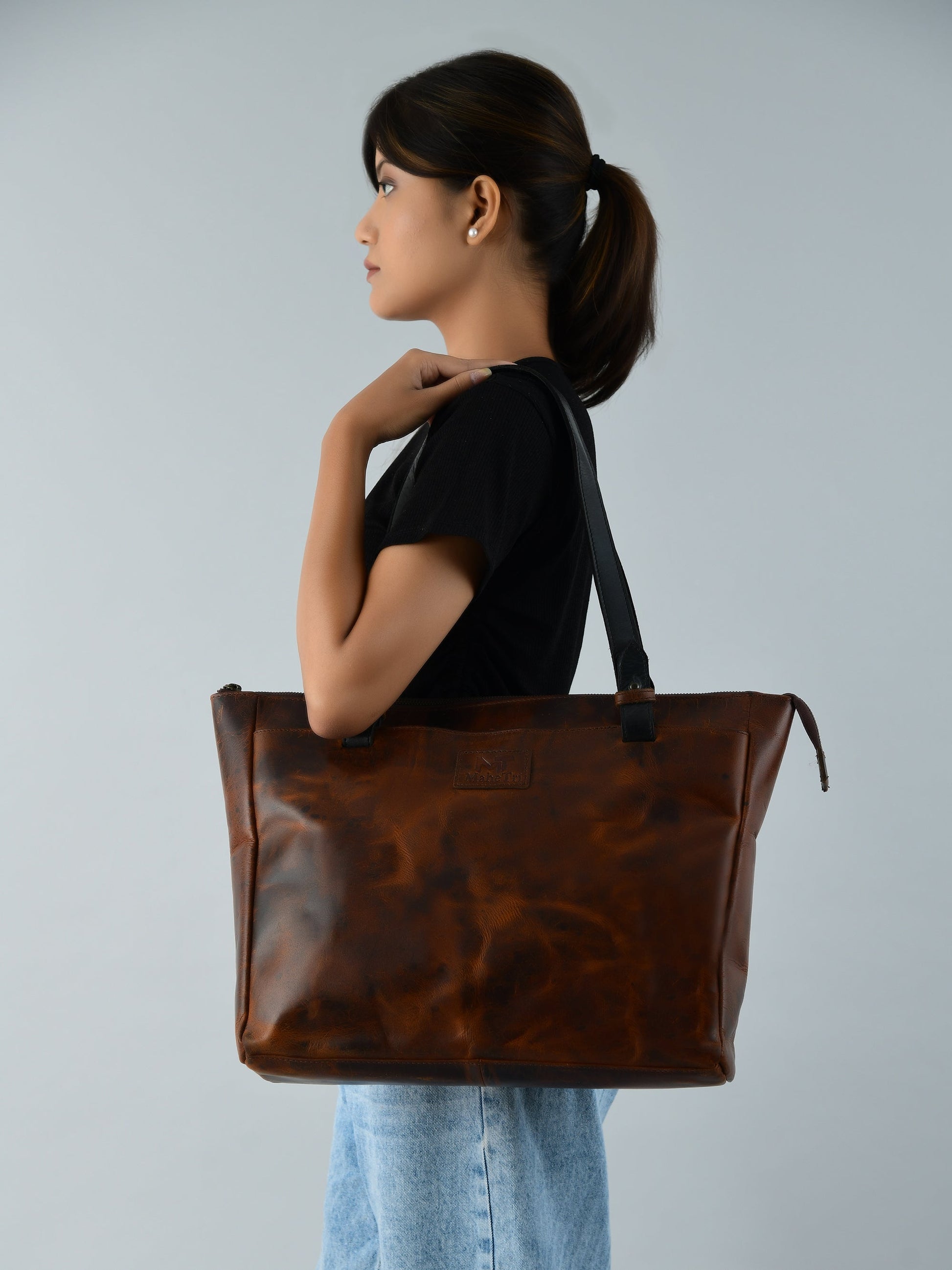 Portland Leather Tote with Zipper - Osadia Concept Store