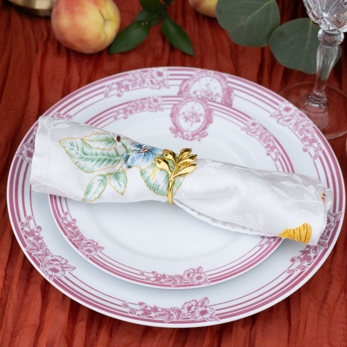 Pink Symphony Porcelain Dinner Plates, Set of 4