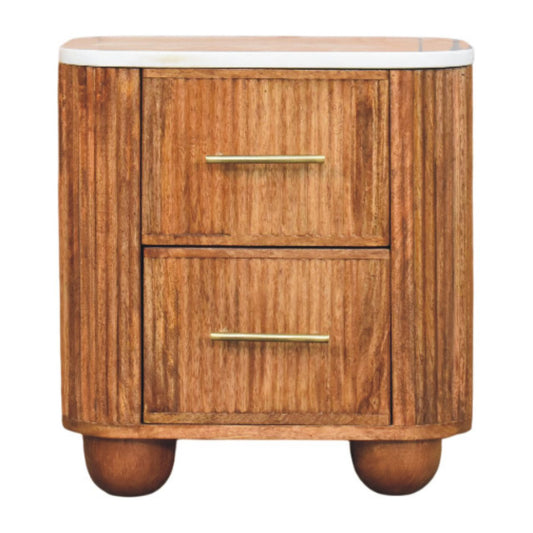 Artisan Furniture Solid Wood Aurora Marble Bedside