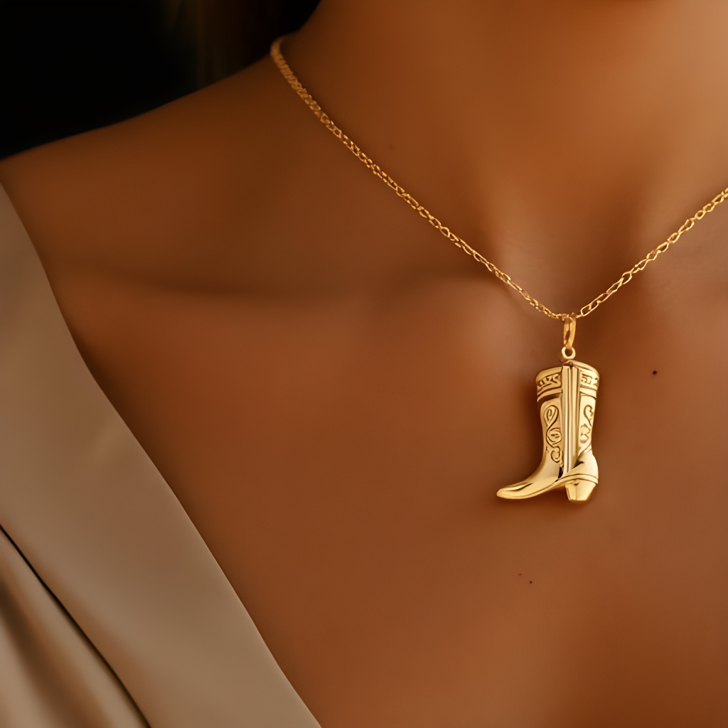 Give Em The Boot Gold Charm Necklace | Magnetic Clasp