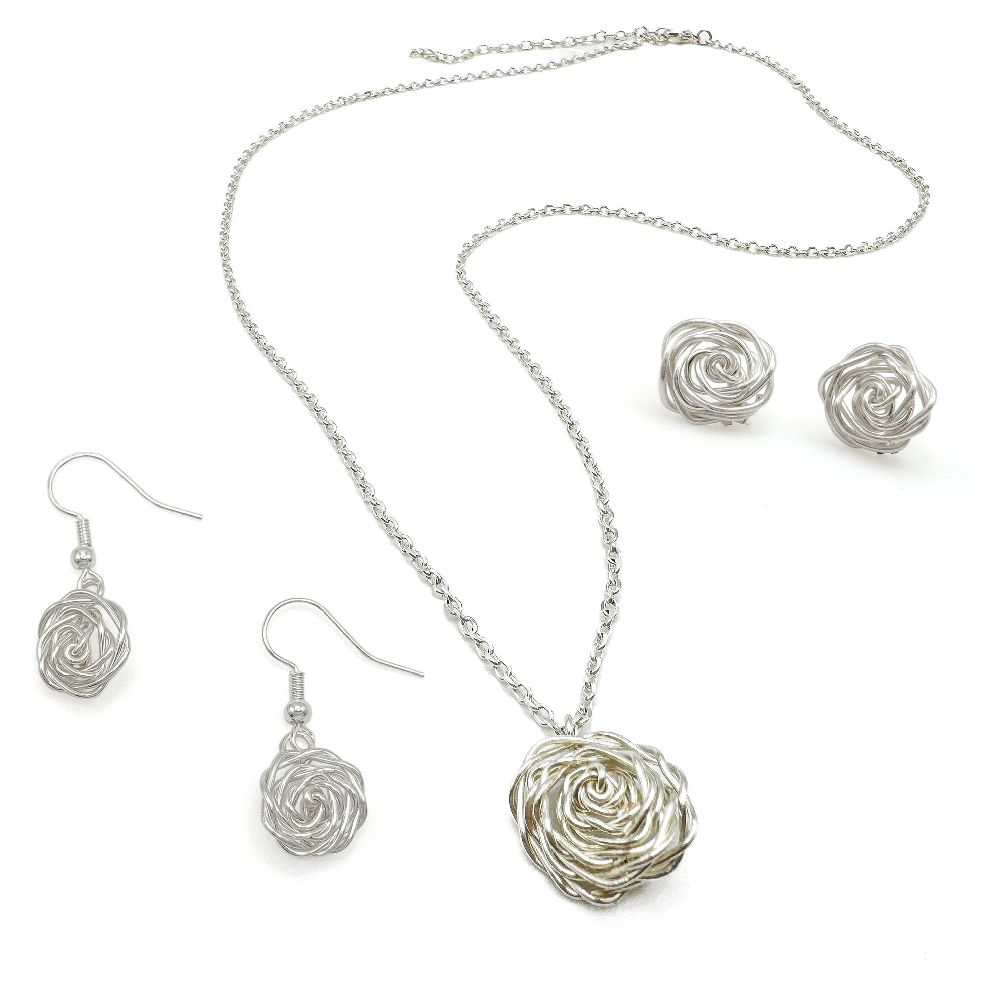 Rosette silver earrings - Osadia Concept Store