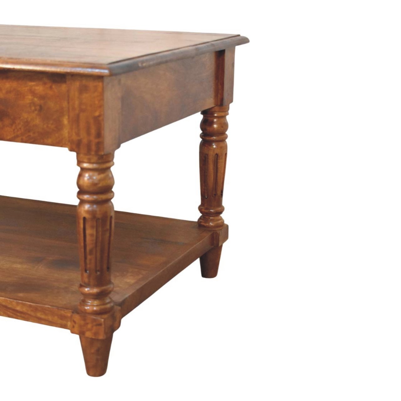 Solid Wood Turned Legs Chestnut Coffee Table