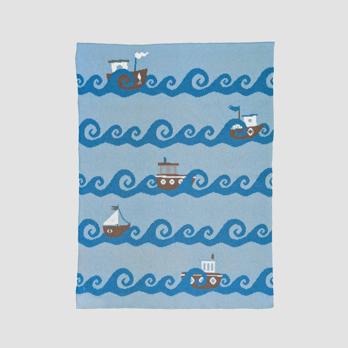 Baby Boats - Cotton Knit Coastal Blanket