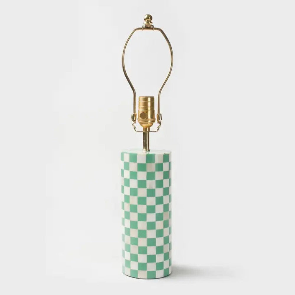 Checkered Bone Inlay Table Lamp Base