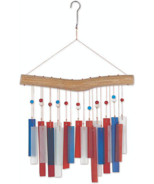 Patriotic Recto Sea Glass Wind Chime