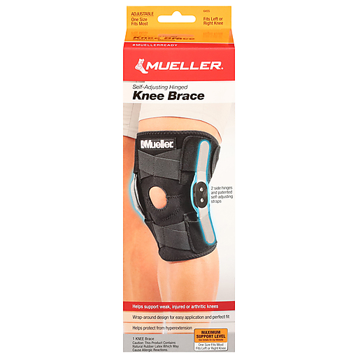 Mueller Adjustable Hinged Knee Brace, Model 6455 One Size Black