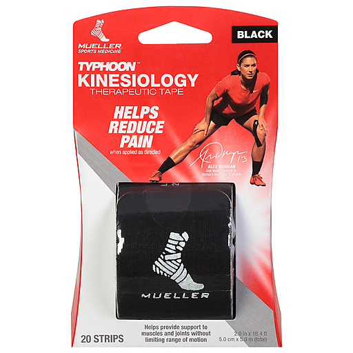 Mueller Typhoon Black Kinesiology Therapeutic Tape 20 Ea Blister Pack