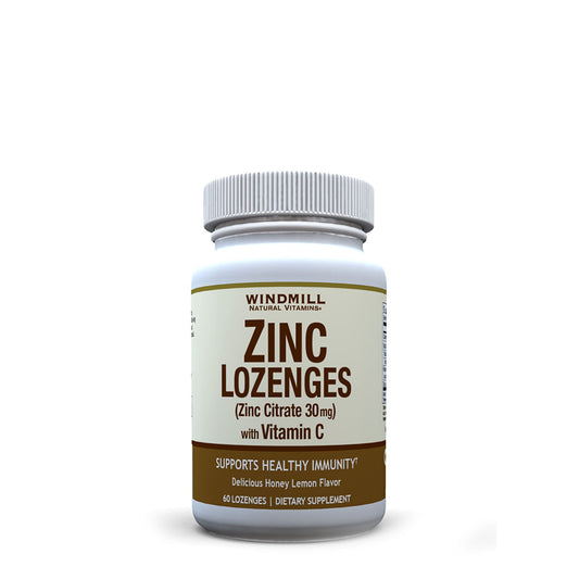 Windmill Health Zinc Lozenges With Vitamin C & Echinacea Delicious Cherry Flavor