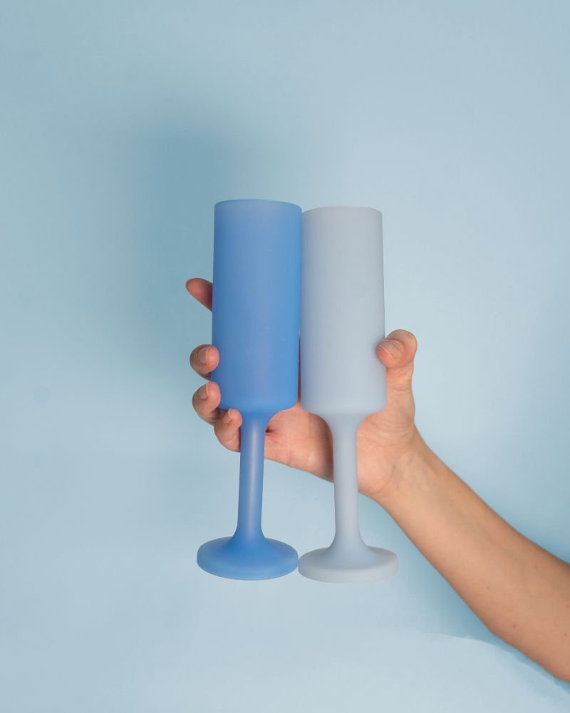 sky + kingfisher | seff | silicone unbreakable champagne flute