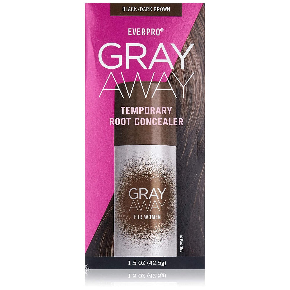 Gray Away Root Concealer, Temporary, Black/Dark Brown, For Women