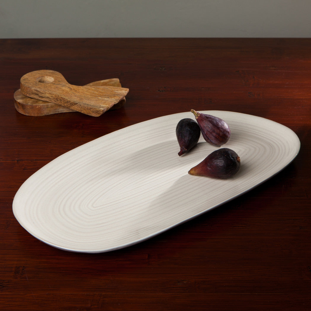 Set of 4 Oval Platter 15" Aquarius Oyster