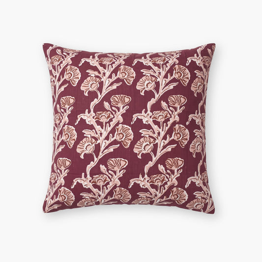Bella Throw Pillow Cover - Wine Red