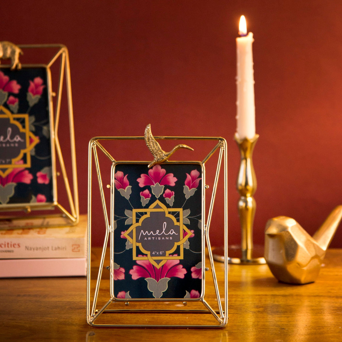 Serenity Crane Metal Photo Frame 4x6, Gold