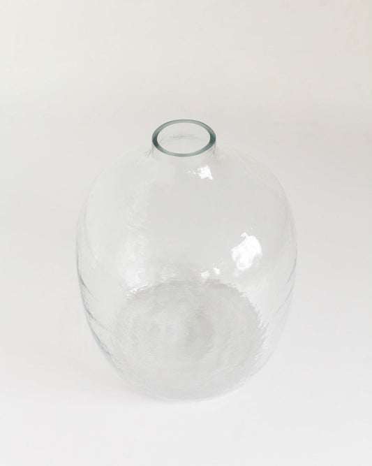 Hebron Hammered Glass Vase - Clear