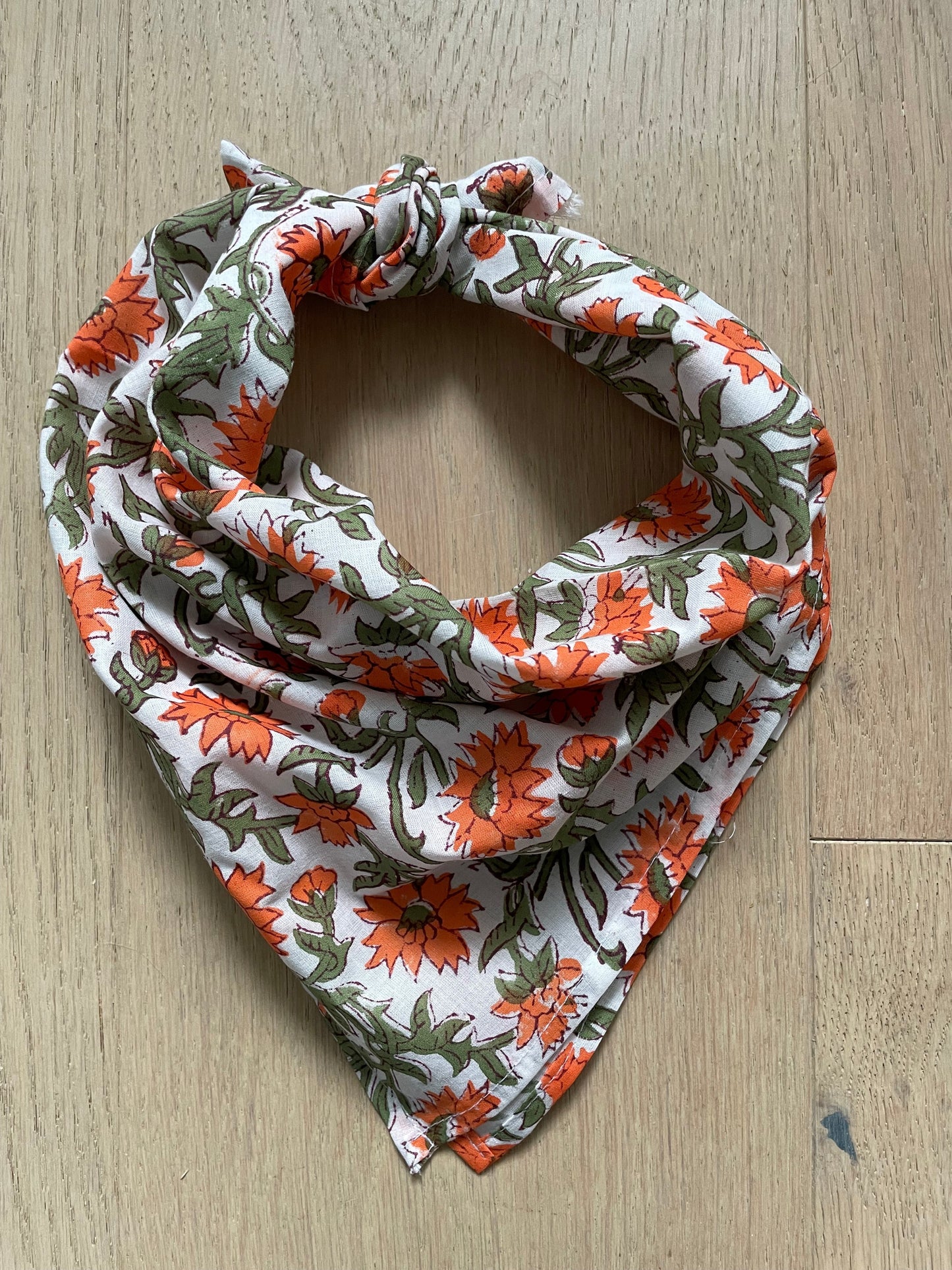 Bandana Scarf - Darlington Floral Papaya Square