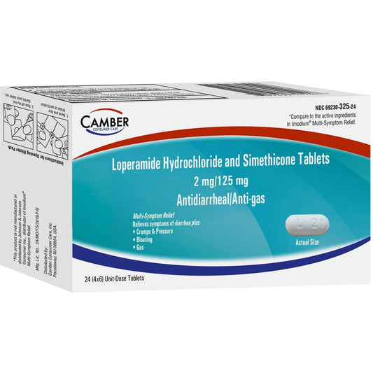 Camber Consumer Care Loperamide Hydrochloride And Simethicone ,24 Tabs