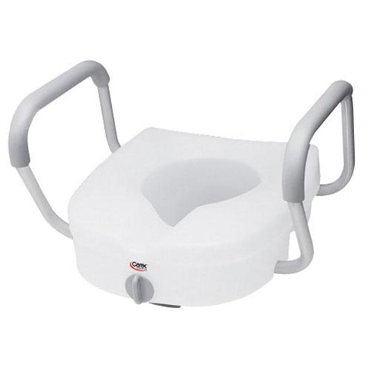 Carex E-Z Lock Raised Toilet Seat With Adjustable Handles