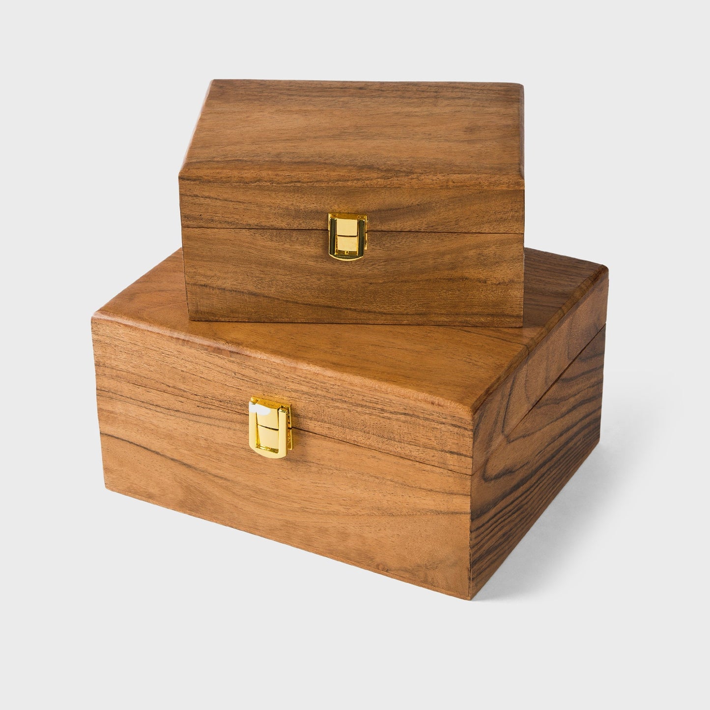 Acacia Wood Classic Keepsake Box with Latch, Natural