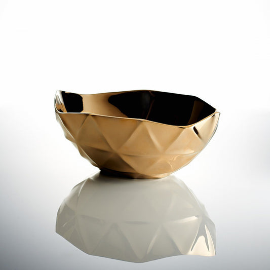 Geo Bowl Lg Gold