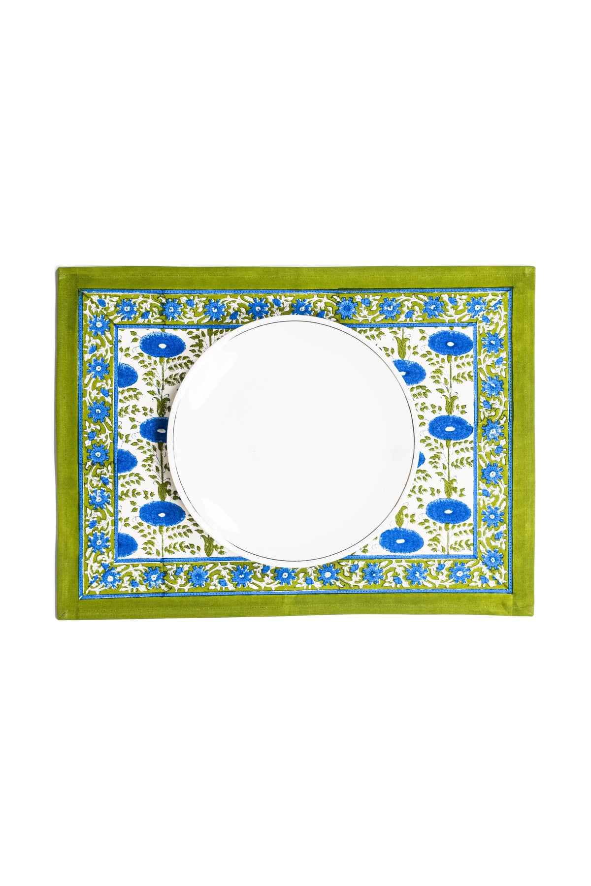 Blue Araminta Blockprint Placemat